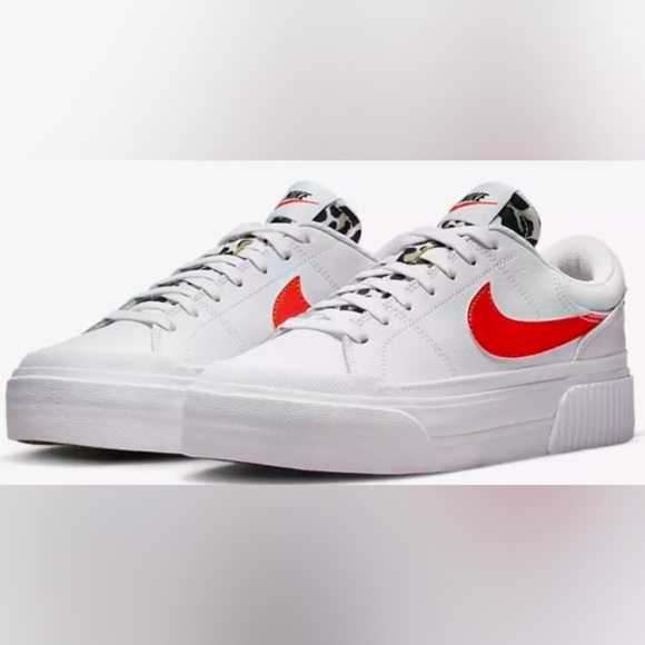 Nike Shoes - Nike Court Legacy Lift Leopard White Orange-Rattan-Black Sneakers Size 10 $94.99